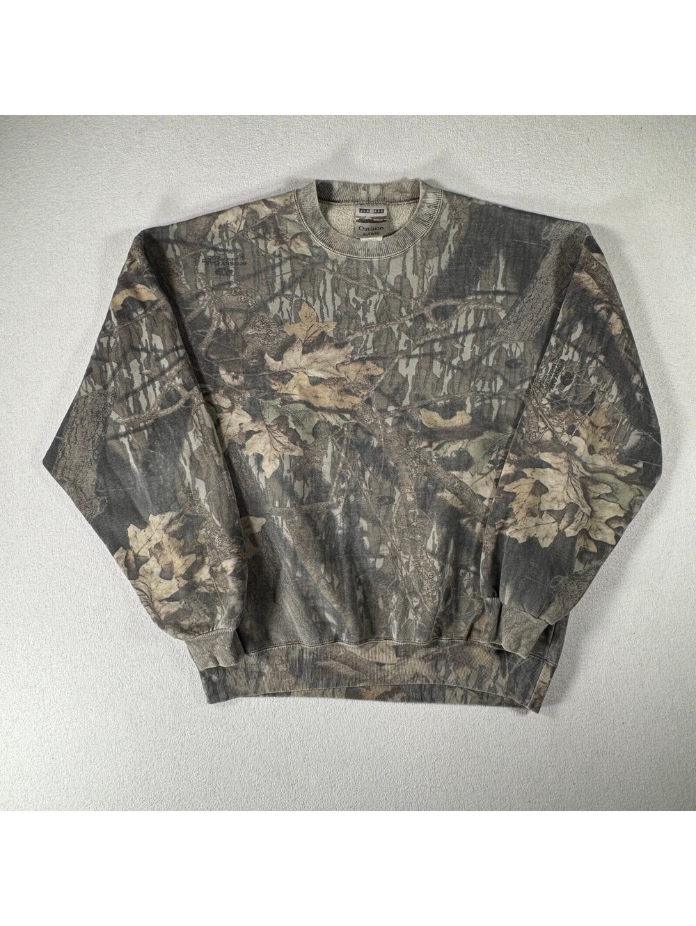 Vintage Mossy Oak Jerzees Outdoors Camouflage Crewneck Sweatshirt XL USA Made